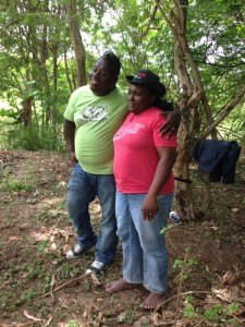 Dou Dou and his wife at their home site.